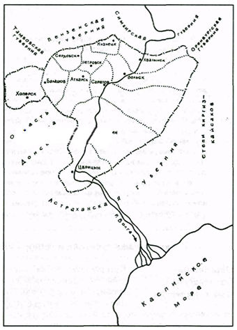 Саратовское наместничество в конце VIII века (картосхема)